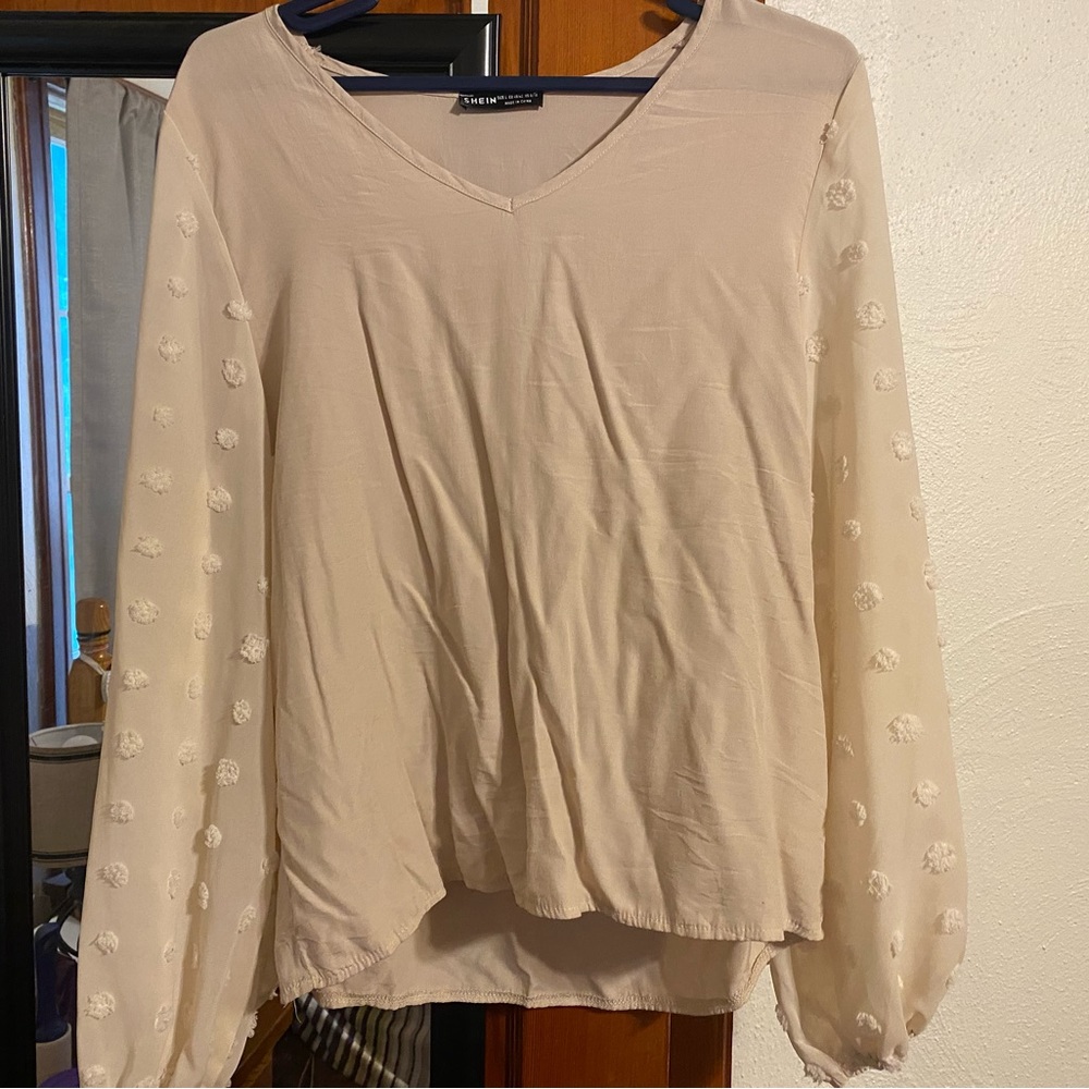 Size large boutique top from shein! The sleeves are mesh! Super cute!
